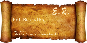 Erl Ruszalka névjegykártya